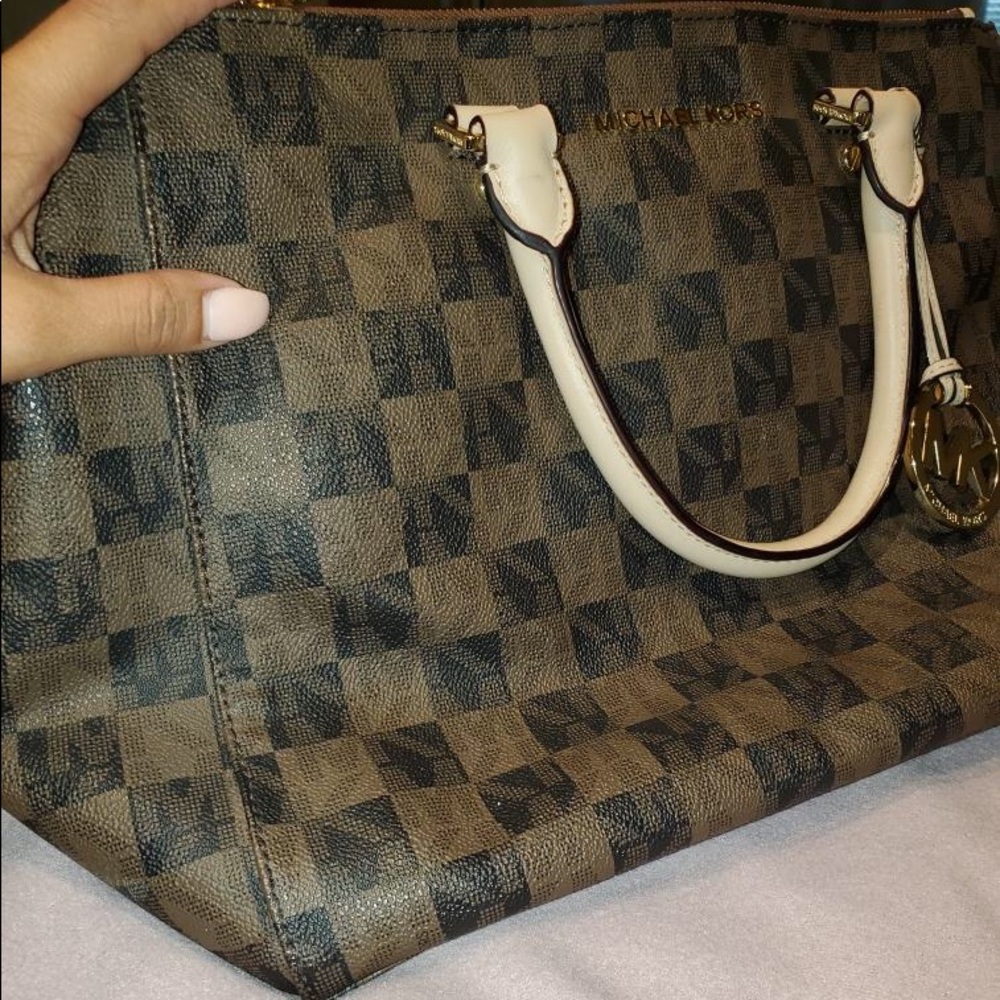 Plaid Micheal Kors tote bag - Picture 1 of 5